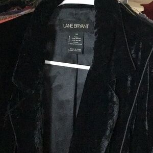 Black Lane Bryant Velvet Suit  jacket